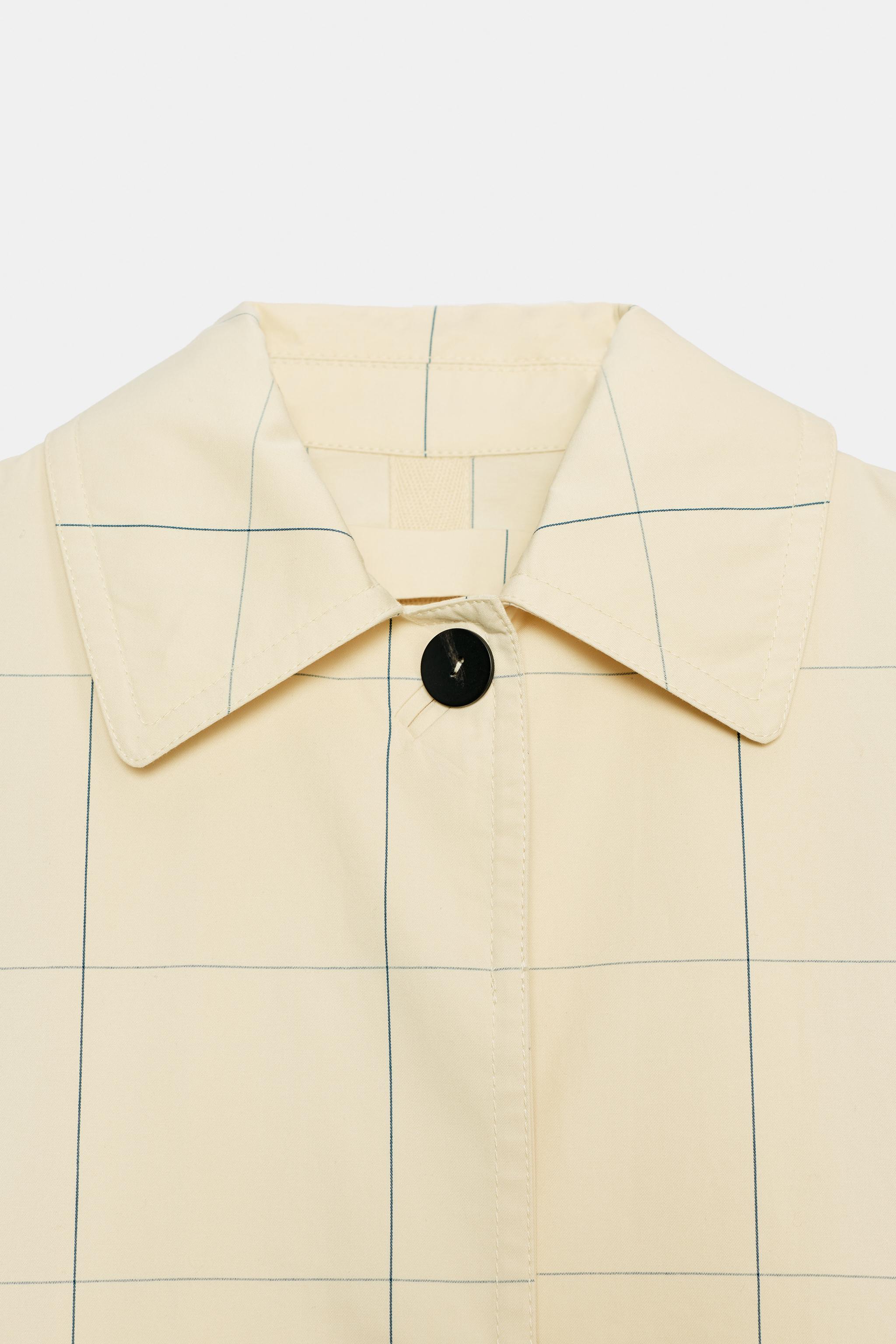 ZW COLLECTION PLAID TRENCH COAT